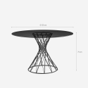 Tavolo di design rotondo moderno in vetro nero 120cm per soggiorno Naji Saldi