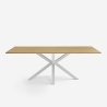 Tavolo da pranzo in legno 200x100cm con gambe incrociate bianco Moyo Promozione