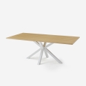 Tavolo da pranzo in legno 200x100cm con gambe incrociate bianco Moyo Vendita