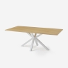 Tavolo da pranzo in legno 200x100cm con gambe incrociate bianco Moyo Vendita