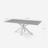 Tavolo da pranzo in legno 200x100cm con gambe incrociate bianco Moyo Saldi