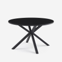 Tavolo rotondo nero 120cm con gambe incrociate per cucina soggiorno Samu Vendita