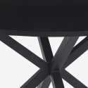 Tavolo rotondo nero 120cm con gambe incrociate per cucina soggiorno Samu Offerta