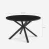 Tavolo rotondo nero 120cm con gambe incrociate per cucina soggiorno Samu Saldi