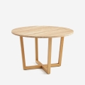 Tavolo rotondo da pranzo cucina in legno design moderno 120cm Zira Promozione