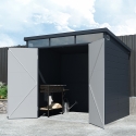 Casetta box attrezzi da giardino in polipropilene 238x191x215cm Bolsena Stock