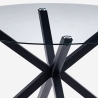 Tavolo rotondo moderno in vetro 120cm con gambe incrociate nero Lotos Offerta