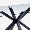 Tavolo design moderno con gambe incrociate nero in vetro 200x100cm Laka Offerta