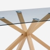 Tavolo di design in vetro e legno 200x100cm con gambe incrociate Horo Offerta
