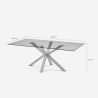 Tavolo di design in vetro e legno 200x100cm con gambe incrociate Horo Saldi