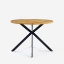 Tavolo rotondo 100cm in legno gambe incrociate cucina sala da pranzo Mako Vendita