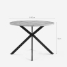Tavolo rotondo 100cm in legno gambe incrociate cucina sala da pranzo Mako Saldi