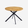 Tavolo rotondo 100cm in legno gambe incrociate cucina sala da pranzo Mako Promozione
