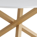 Tavolo da pranzo bianco rotondo 120cm con gambe incrociate Rimu Offerta