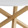 Tavolo da pranzo bianco rotondo 120cm con gambe incrociate Rimu Offerta