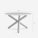 Tavolo da pranzo bianco rotondo 120cm con gambe incrociate Rimu Saldi