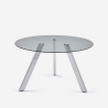 Tavolo design moderno in vetro rotondo 130cm con gambe in metallo Orun Vendita