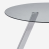 Tavolo design moderno in vetro rotondo 130cm con gambe in metallo Orun Offerta