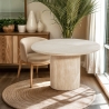 Tavolo da pranzo rotondo 120cm moderno in legno effetto pietra Kara Vendita