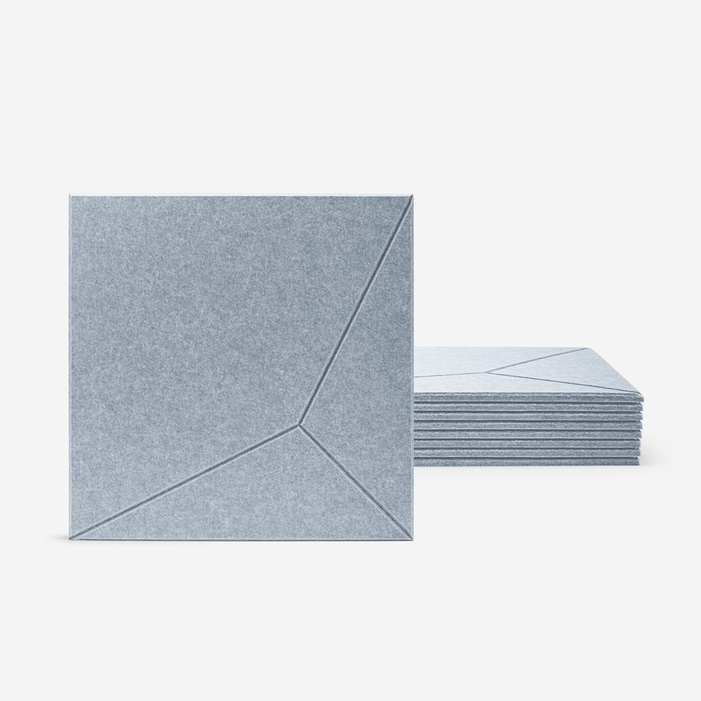 Set di 8 pannelli fonoassorbenti decorativi grigio 60x60cm Klank-G Promozione