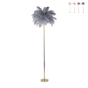 Lampada da terra con paralume in piume e 3 punti luce h160cm Palm L Prezzo