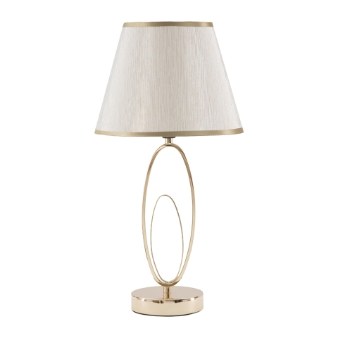 Lampada da tavolo elegante con base dorata e paralume beige Flush S Promozione