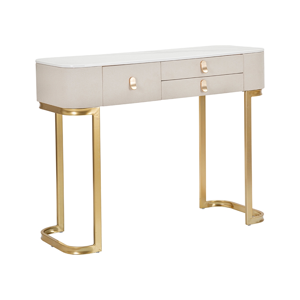 Consolle da ingresso con 3 cassetti e gambe dorate 100x40cm Glamour