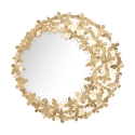 Specchio da parete rotondo con farfalle 3D dorato Butterfly Wind Promozione