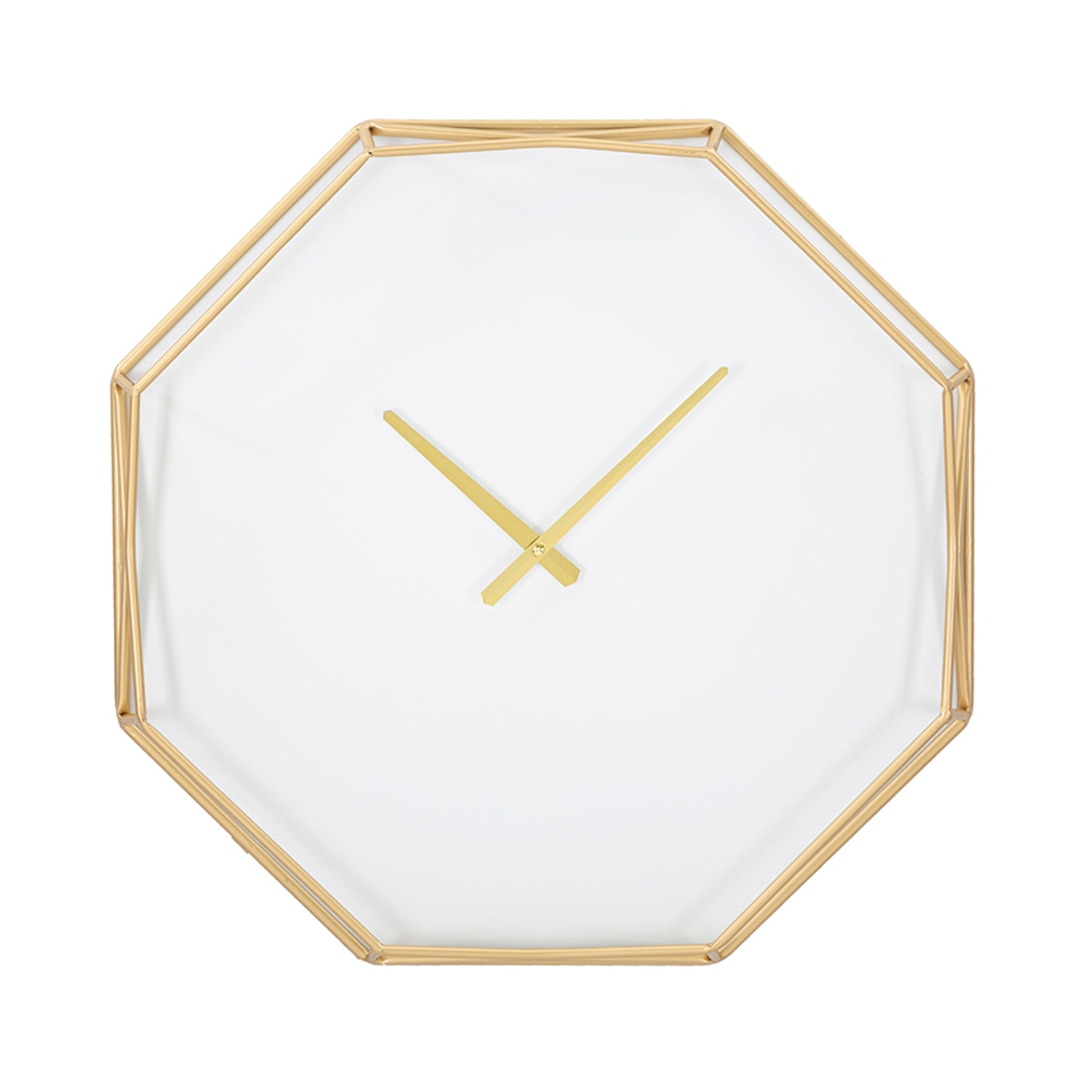 Orologio da parete ottagonale in metallo dorato Octagonal
