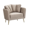 Poltrona design da salotto imbottita con gambe in metallo dorato Kiev Prezzo