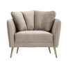 Poltrona design da salotto imbottita con gambe in metallo dorato Kiev Costo
