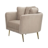 Poltrona design da salotto imbottita con gambe in metallo dorato Kiev Acquisto