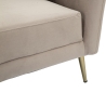 Poltrona design da salotto imbottita con gambe in metallo dorato Kiev 