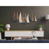Decorazione da parete 3D  in metallo e legno con barche a vela Regata Vendita