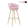 Sgabello bar cucina schienale a fiore gambe dorate h90cm Vienna Sconti