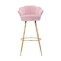 Sgabello bar cucina schienale a fiore gambe dorate h90cm Vienna 