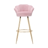 Sgabello bar cucina schienale a fiore gambe dorate h90cm Vienna 