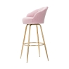 Sgabello bar cucina schienale a fiore gambe dorate h90cm Vienna 