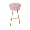 Sgabello bar cucina schienale a fiore gambe dorate h90cm Vienna 