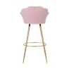 Sgabello bar cucina schienale a fiore gambe dorate h90cm Vienna 