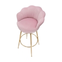 Sgabello bar cucina schienale a fiore gambe dorate h90cm Vienna 
