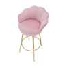Sgabello bar cucina schienale a fiore gambe dorate h90cm Vienna 
