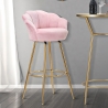 Sgabello bar cucina schienale a fiore gambe dorate h90cm Vienna Catalogo