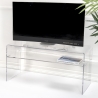 Mobile porta TV moderno in plexiglass trasparente 33x100x50cm Visio Vendita