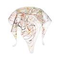 Tavolino alto rotondo di design in plexiglass trasparente Drappeggi Prezzo