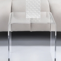 Tavolino da salotto moderno in plexiglass trasparente 50x40x50cm 80'S Big Prezzo