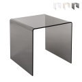 Tavolino da salotto moderno in plexiglass trasparente 50x40x50cm 80'S Big Promozione