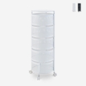 Carrello portafrutta portavivande 5 cestelli girevoli con ruote Rodin XL Sconti