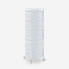 Carrello portafrutta portavivande 5 cestelli girevoli con ruote Rodin XL Stock