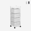 Carrello portafrutta con ruote moderno cucina 4 cestelli girevoli Avet Sconti